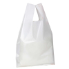 Shopper bianco in plastica politene LD, 101my, con maniglia a canottiera