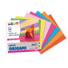 Blocco fogli di carta per origami colori assortiti, pre-tagliati in formato 14x14 cm, in confezione da 20 fogli