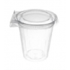 Contenitore barattolo trasparente in R-PET, base rotonda con coperchio Safe-t-fresh