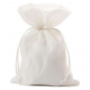 Sacchetto organza e cotone Delice crema con tirante, 9x12cm confezione da 10 pezzi