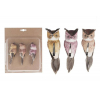 Gufo con clip da 12 cm, confezione da 3 pezzi