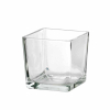 Vaso cubo in vetro, 14x14 cm, altezza 14 cm