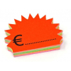 Segnaprezzo in cartoncino, forma flash con simbolo Furo 90x65 mm, colori assortiti fluo, confezione da 50 pezzi