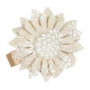 Clip decorazione fiore naturale con molletta e perla, diametro 35mm, confezione da 6 pezzi