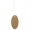 Etichetta tag ovale in cartoncino kraft avana naturale con filo elastico, confezione da 48 pezzi