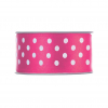 Rotolo nastro raso fucsia con fantasia pois bianchi