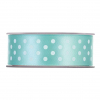 Rotolo nastro raso tiffany con fantasia pois bianchi