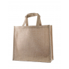 Shopper in juta naturale con soffietto laterale