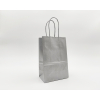 Shopper argento metal in carta kraft con maniglia ritorta