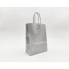 Shopper argento metal in carta kraft con maniglia ritorta