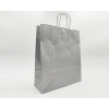 Shopper argento metal in carta kraft con maniglia ritorta