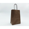 Shopper marrone in carta sealing millerighe con maniglia ritorta