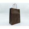 Shopper marrone in carta sealing millerighe con maniglia ritorta