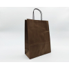 Shopper marrone in carta sealing millerighe con maniglia ritorta