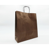 Shopper marrone in carta sealing millerighe con maniglia ritorta