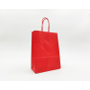 Shopper rosso in carta kraft con maniglia ritorta