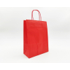 Shopper rosso in carta kraft con maniglia ritorta