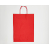 Shopper rosso in carta kraft con maniglia ritorta