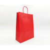 Shopper rosso in carta kraft con maniglia ritorta