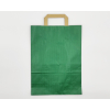 Shopper sealing millerighe verde scuro con maniglia piatta