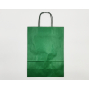 Shopper verde scuro in carta sealing millerighe con maniglia ritorta