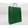 Shopper verde scuro in carta sealing millerighe con maniglia ritorta