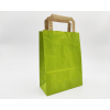 Shopper sealing millerighe verde chiaro con maniglia piatta