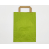 Shopper sealing millerighe verde chiaro con maniglia piatta