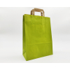 Shopper sealing millerighe verde chiaro con maniglia piatta