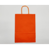 Shopper arancione in carta kraft con maniglia ritorta