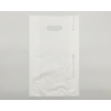 Shopper in plastica HDPE bianco, con maniglia fustellata a fagiolo, confezione da 5 kg.