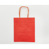 Shopper rosso con fondo largo quadrato e maniglia ritorta