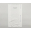 Shopper in plastica HDPE bianco, con maniglia fustellata a fagiolo, confezione da 5 kg.
