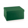 Scatola rettangolare in cartoncino con coperchio seta verde, 28.5x40x24 cm, cartone da 20 pezzi