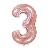 Palloncino sagomato a numero, colore rose gold, altezza 102 cm