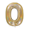 Palloncino sagomato a numero, colore oro glitter, altezza 102 cm