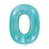 Palloncino sagomato a numero, colore acqua marina glitter, altezza 102 cm