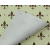 Carta da regalo crema in fogli, fantasia giglio di Firenze stilizzato marrone, formato 70x100 cm, confezione da 25 fogli