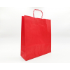 Shopper rosso in carta kraft con maniglia ritorta