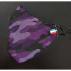 Mascherina large in fantasia camouflage viola, filtrante e lavabile, in confezione da 1 pezzo