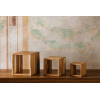 Set alzate-espositori cubiche in legno di acacia confezione da 3 pezzi