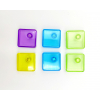 Magnete quadrato colorato, confezione da 6 pezzi assortiti