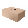Scatola bauletto take-away in cartoncino avana con foro  maniglia, base 48x33cm, altezza 17cm, cartone da 10 pezzi