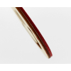Etichetta tag in legno naturale-rosso con disegno "Smile" diametro 5cm, confezione da 6 pezzi