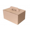 Scatola bauletto take-away in cartoncinoa avana con maniglia, base 32x22cm, altezza 17cm, cartone da 20 pezzi