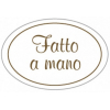 Etichetta adesiva ovale bianca con scritta in oro "Fatto a mano",  3 x 2  cm, confezione da 360 pezzi