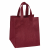 Shopper in panno-feltro Cloe fondo base quadrata 25x25 cm, altezza 30 cm, confezione da 3 pezzi