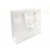 Shopper bianco Elegant natural chic  con maniglia in fettuccia cotone