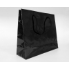 Shopper nero plastificato lucido "Elegant chic" con maniglia cordone cotone