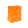 Shopper plastificato arancio, maniglia in cotone, confezione da 12 pezzi